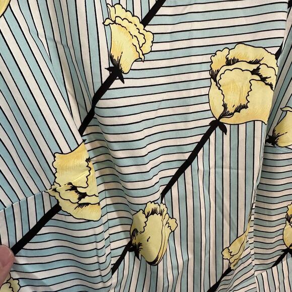 Talbots NWOT Women's 2P 2 Petite Sleeveless Striped and Floral Fit & Flare Dress - Picture 5 of 10